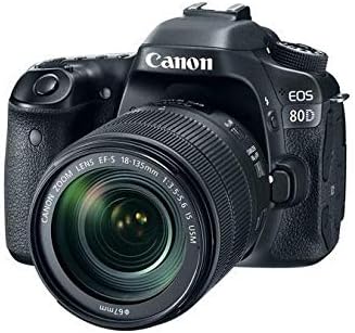 EOS 80D - Cámara réflex digital de 24.2 MP (pantalla táctil de 3", video Full HD, enfoque automático, WiFi, objetivo Canon EF 18 - 135 mm f/3.5 - 5.6 IS (versión importada))