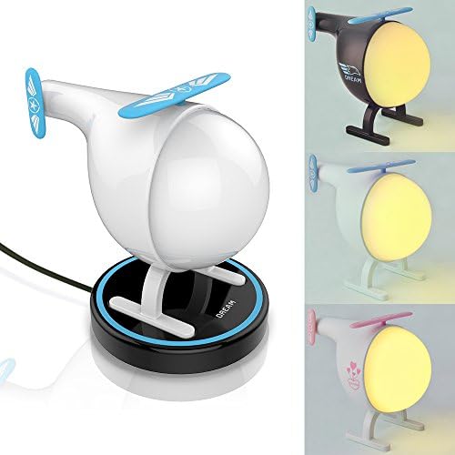 Christmas Gift Night Light-Youngnis Multicolored Intelligent Helicopter Night Light Rechargeable Touch Sensor LED Lamp Best Gift for Children,Kids,Baby (White)