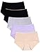 QOVOQ Women's Underwear Cotton Seamless Underpants Briefs Soft Breathable Middle Waist Panties Pack (Color01Pack5, US Size M=Tag Size XL)