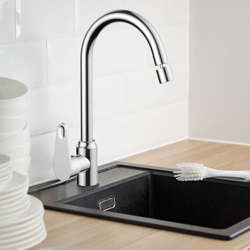 FALSKT Kitchen Tap 360° Swivel 2 Water Flow Modes Kitchen Tap Cold and Hot Water Mixer Tap Kitchen Sink with Swivel for Kitchen