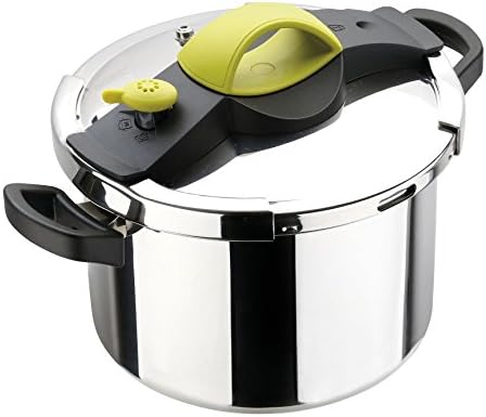 Sitram Sitrapro Pressure Cooker with Steamer Basket Stainless Steel, green, 8L