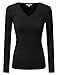 DRESSIS Women's Basic V-Neck Long Sleeve Top S-3XL (20 Colors)