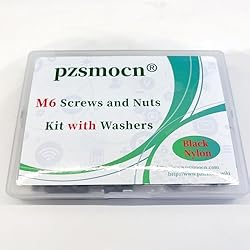 Pzsmocn 90 Pieces/30 Sets M6*50 mm Plastic Black