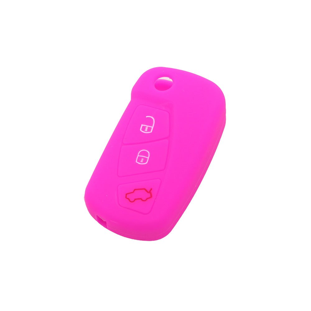 BROVACS Silicone Cover Protector Case Holder Skin Jacket Compatible with FORD 3 Button Flip Remote Key Fob CV9700 Rose