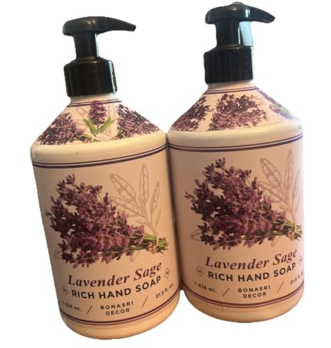Bonasri Décor – Lavender Sage Rich Hand Soap (636 ml / 21.5 fl. oz) Pump Bottles Decor