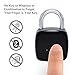 Smart Fingerprint Padlock Biometric ANYTEK P3 Waterproof Lock with Finger Print Security Touch Keyless Lock USB charge and 1 Years Standby Time for Gym Locker Suitcase Cabinet Box Black