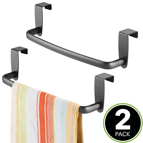 mDesign Steel Metal Wire Over Towel Rack Storage Organizer