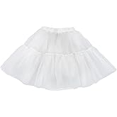 Amosfun White Lolita Underskirt Short Dress Petticoat Tulle Hoopless Underskirt
