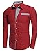 COOFANDY Men's Fashion Print Dress Shirt Casual Cotton Button Down Shirts (M, RED1)