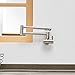 Aquafaucet Wall Mounted Pot Filler Kitchen Faucet With Double Joint Swing Arm Brushed Nickel