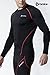 TSLA CLSX Men's UPF 50+ Long Sleeve Compression Shirts, Athletic Workout Shirt, Water Sports Rash Guard, Zero Top Black & Red, Medium