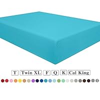 NTBAY Fitted Sheet Queen Blue Brushed Microfiber Deep Pocket Sheet Wrinkle, Fade, Stain Resistant