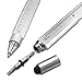 Screwdriver Pen Pocket Multi-Tool 6 in 1 – Multi-Functional & Sturdy Aluminum DIY Tool, With Screwdriver, Stylus, Bubble Level, Ruler & Phillips Flathead Bit, Unique Gift Idea - 2 Pack, Silver