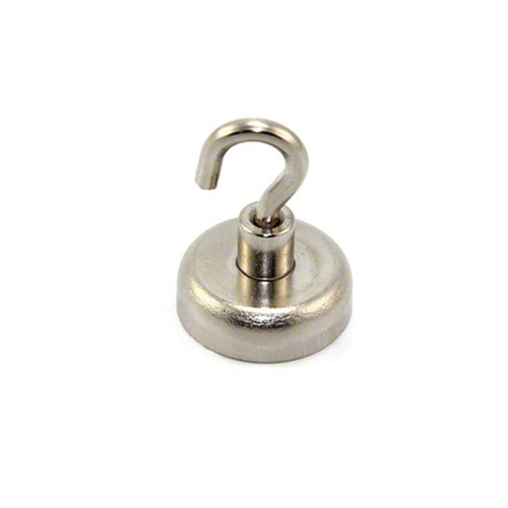 Neodymium Clamping Magnet with M5 Hook for Hanging, Holding or Displaying Items - 25mm Diameter x 36mm High - 20kg Pull - Pack of 1