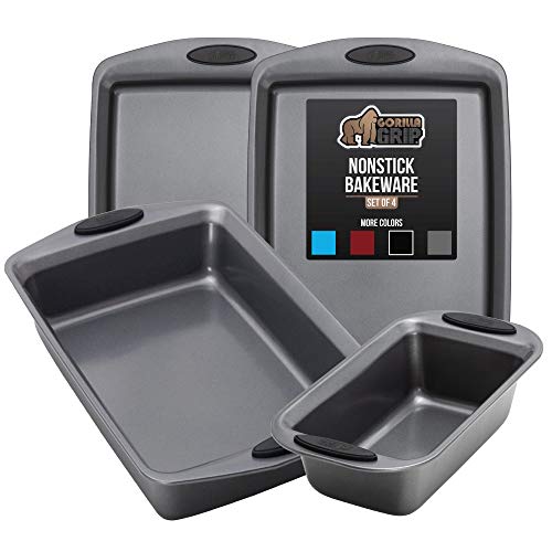 Gorilla Grip Nonstick, Heavy Duty, Carbon Steel Bakeware Sets, 4 Piece