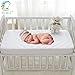 Waterproof Crib Mattress Protector, Quilted Fitted Breathable Toddler Baby Mattress Cover, Organic Bamboo Soft Crib Mattress Pad, White (52x28)