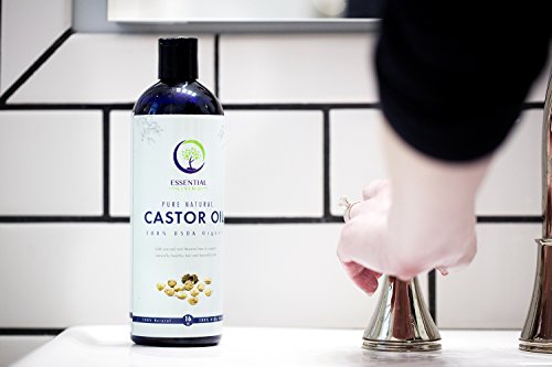 image for Essential Living 16oz - USDA Organic Castor Oil for Eyelashes, for Hai