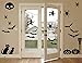 45 Pcs Halloween Wall Decals Large Removable Wall Stickers Black Window Clings Pumpkins Spooky Cemetery Castle Skeleton Spider Cats Ghost Candlestick Witch and Bats Tomb for Halloween Party Decoration