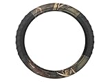 Premium Muddy Water Camouflage Forest Steering Wheel Cover - Extra Comfort Grip Black Vinyl Water Resistant - Hot & Cold Protection for Your Hands