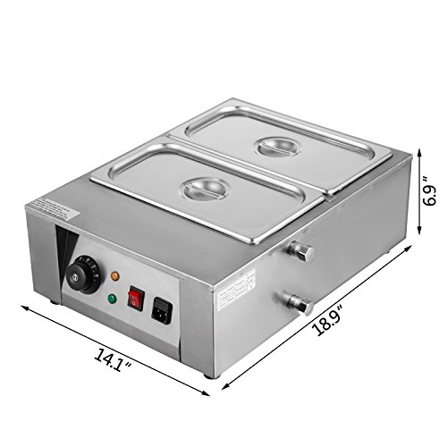 VEVOR 1KW Electric Chocolate Melting Pot Machine 2 Tanks 17.6lbs Capacity Commercial Home Electric Chocolate Heater Double Boiler Electric Chocolate Melter (2 Tanks)