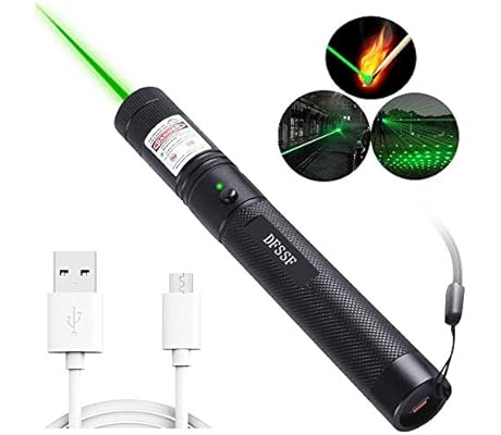 Green Light Pointer Torch, Demonstration Projector Pen, Handheld Flashlight for Camping Biking Hiking Outdoor