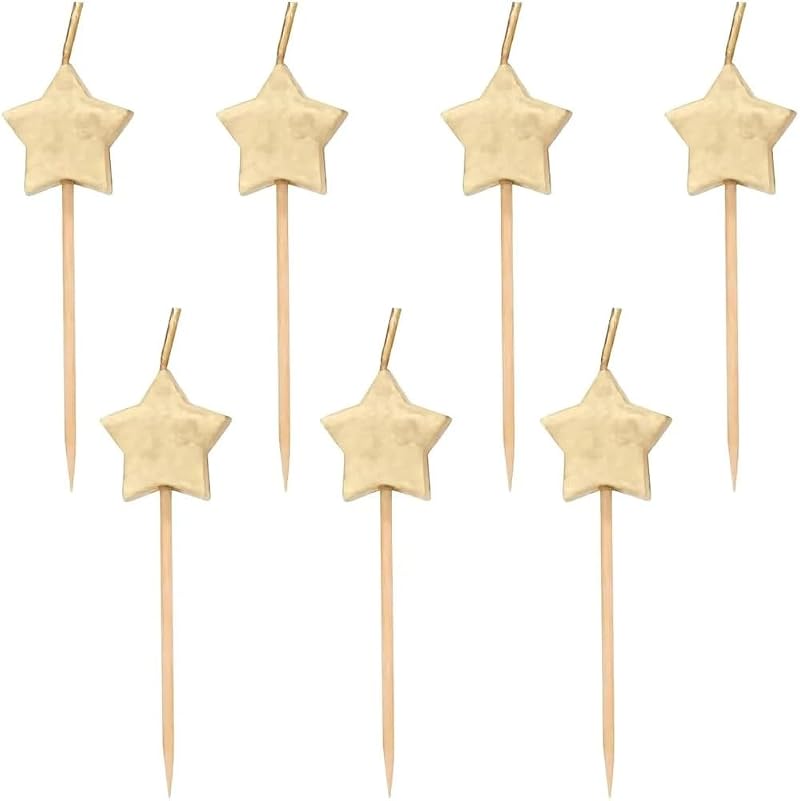 Unique Sparkling Gold Star Birthday Candles Pack of 6 Elegant Design
