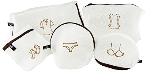 Casatii Laundry Wash Bags Set or Luggage Organizer - Perfect for Lingerie, Bras, Hosiery, Sweater, Luxury Garment (5 Pieces Set)