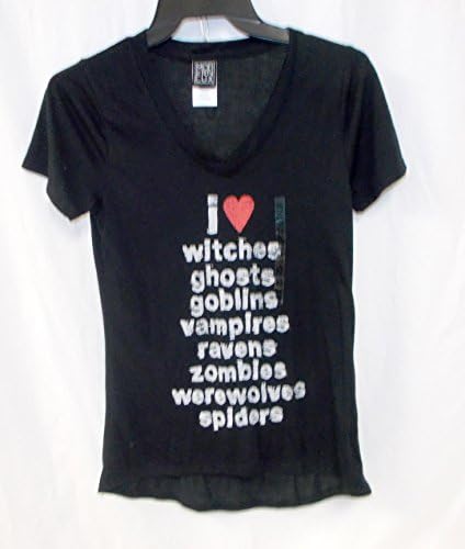 Modern Lux I Love Halloween Witches Vampires Zombies Halloween Juniors T-shirt XL NWT