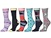 12 Pack Women Colorful Patterned Fashion Crew Socks by Frenchic (Blue Love)