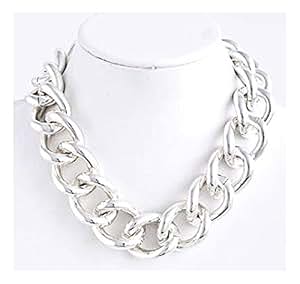 Amazon.com: Chunky Silver Chain Necklace - Chunky Silver Necklace for Women and Teen Girls: Jewelry