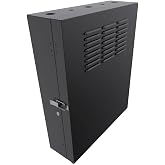 NavePoint 4U Vertical Server Rack Enclosure, Low Profile, 23.6" Deep, Max Weight Capacity 132 lbs - 4U Network Cabinet Vertical Wall Mount, Perforated, Black