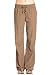 Poplooks Women's Comfy Drawstring Linen Pants Long with Band Waist