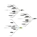SF 5 Arms Alabama Umbrella Rigs with 8 Blades Ultralight Willow Blade Multi-Lure Rig for Bass Fishing Lures Bait Saltwater Freshwater