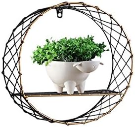 fancystar Floating Storage Shelf Wall Rack,Personalized Storage Shelf Industrial Style Circular Wall Hanging Rack Decorative Living Room Bedroom
