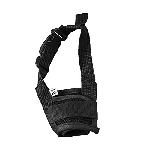 WEIYE Dog Muzzle, Adjustable Pet Dog Mouth Cover Muzzles for Barking Biting Chewing, Dog Mask for Small Large Medium Dogs - 1pcs Nylon Dog Muzzle Mesh Mask - Thumbnail 4