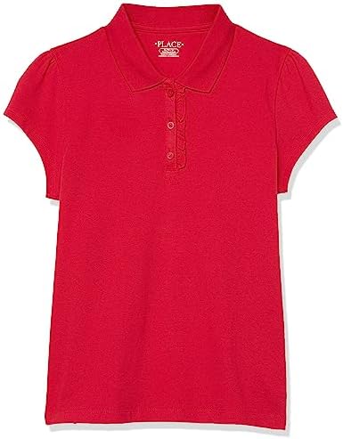 The Children's Place Big Girls' Uniform Short Sleeve Polo, Ruby