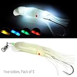 Dr.Fish 5 Pack Saltwater Fishing Lure Trolling Squid Offshore Bait Teaser 6