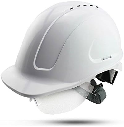 Healsmile Site Engineering Helmets Construction Building Hat Head Helmet Site Works Construction Safety Cap Pe Material Labor Anti-Smashing Anti-Impact (White)