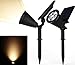 Magictec Solar Spotlights, Warm Light 2-in-1 Adjustable 4 LED Wall/Landscape Solar Lights with Automatic On/Off Sensor, 2 Pack primary