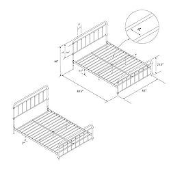 DHP Winston Metal Platform Bed with Rustic Design
