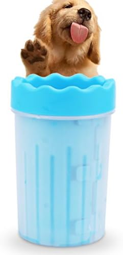 Pet Dog Paw Cleaner Foot Washer Cup Portable Outdoor Mud Washing Dirt Buster for Medium Sized Dog (Blue)