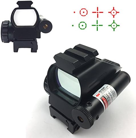 Twod Red Dot Reflex Sight Holographic Sight 4 Reticles Adjustable Brightness with Gun Sight Laser for Picatinny Weaver Rail, Black