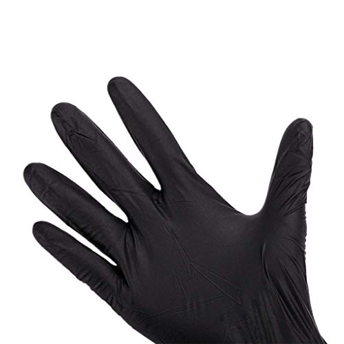 EZTAT2 50 Pcs Black Disposable Tattoo Nitrile Gloves for Tattooing Body Piercing Application