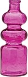 Luna Bazaar Small Vintage Glass Bottle (7-Inch, Genie Design, Fuchsia Pink) - Flower Bud Vase - For Home Decor, Party Decorations, and Wedding Centerpieces