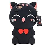Urberry Touch 5 Case,Cute Kitty iPod 5/6 Case, 3D Cute Cartoon Animal Soft Silicone Rubber Case with a Free Screen Protector
