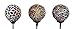Set of 3 Ball Lights, Mosaic Crackle Glass Multi-Color Color Change Garden Stake Yard LED Lights