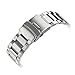 Kai Tian Stainless Steel Watch Band Brushed Finish Metal Watch Strap 18mm/20mm/22mm/24mm Double Buckle Bracelet Black Silver