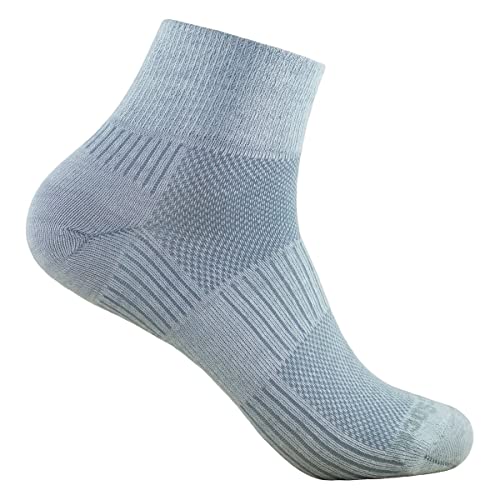 WrightSock Men's Coolmesh II Tab Running Socks - Single Layer Performance Socks With Cushion, Seamless Toe