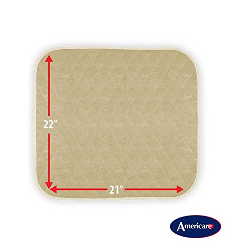 Americare Absorbent Washable Waterproof Seat Protector Pads 21"x22" -Almond - Thumbnail 5