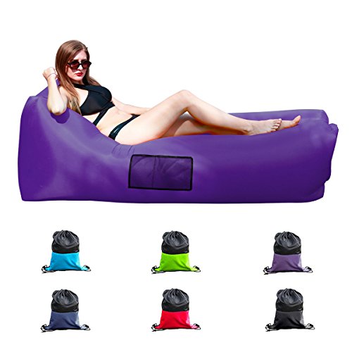 Easycouch Inflatable Lounger With Travel Bag,Waterproof Ripstop Polyester,Gift for indoor or outdoor (puprple-1) - Thumbnail 6